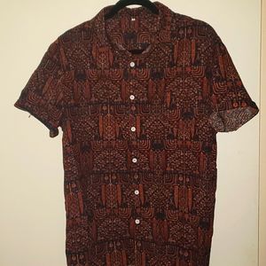 Vintage Patterned Shirt, Men's Large